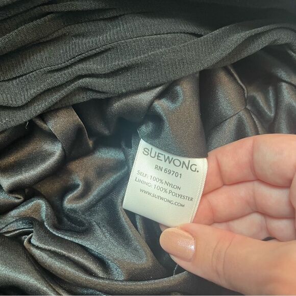 Vintage Sue Wong Black Embroidered Embellished Tulle Mini Dress Size 4 - Picture 7 of 7